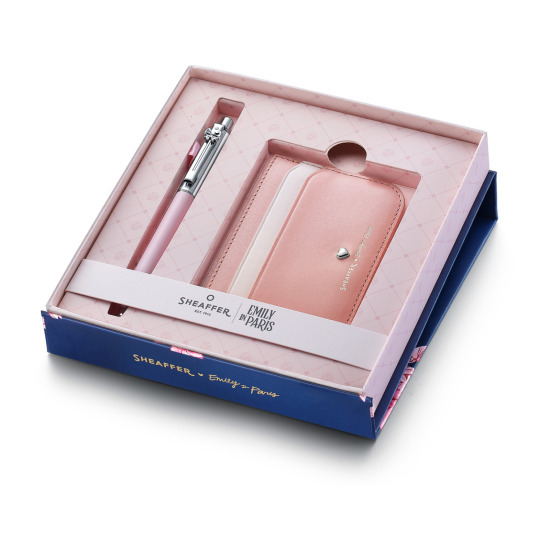 Zestaw upominkowy Długopis Sheaffer Sentinel Emily in Paris Różowy Matowy  CT z etui na karty kredytowe